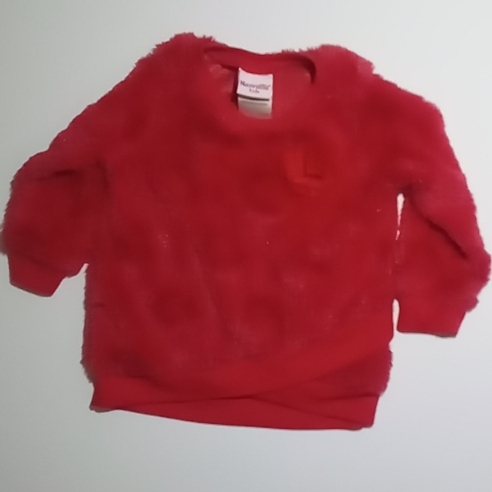Girls Red Toddler Flower Sweater